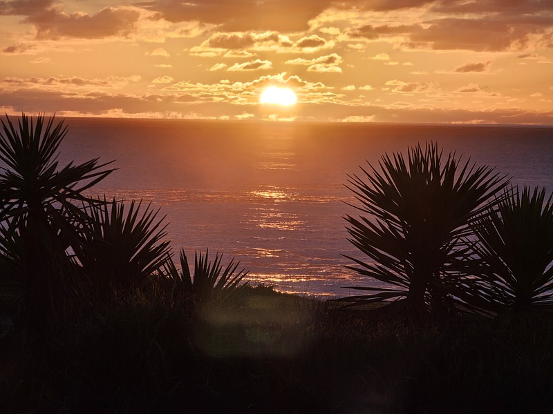 A sunset on Easter Island