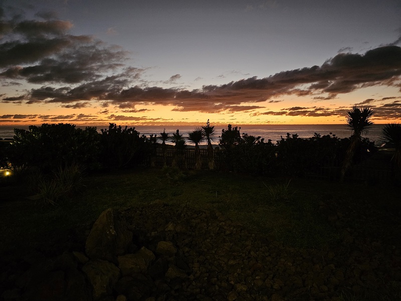 A sunset on Easter Island