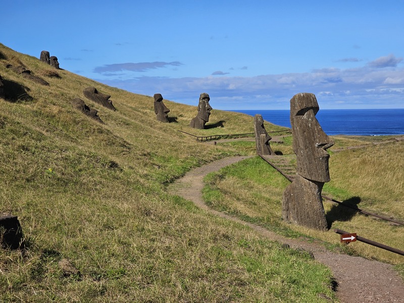 Moai near the quarry on Easter Island