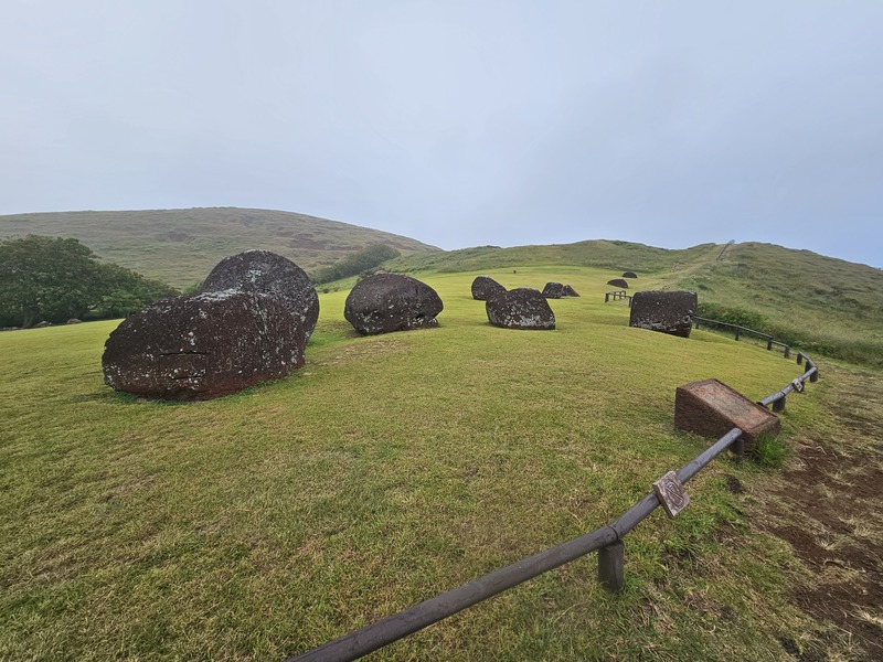 Moai hats in transit from the quarry on Easter Island