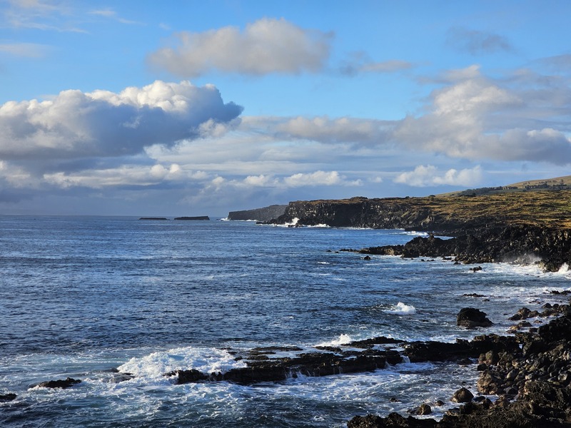 The coastline on Easter Island