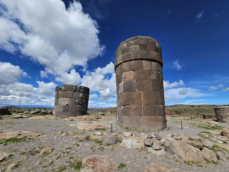 One of the newest of the Sillustani burial towers, with finely fitted incan stone blocks