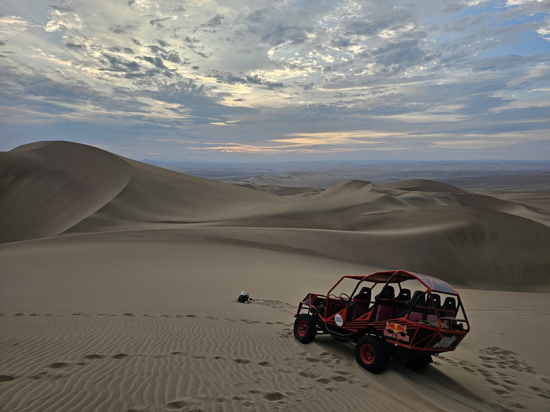 View of the dunes and buggy at Huacachina