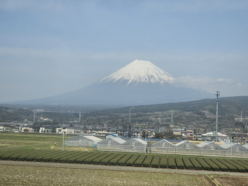 A view of Mount Fuji from the Shinkansen south