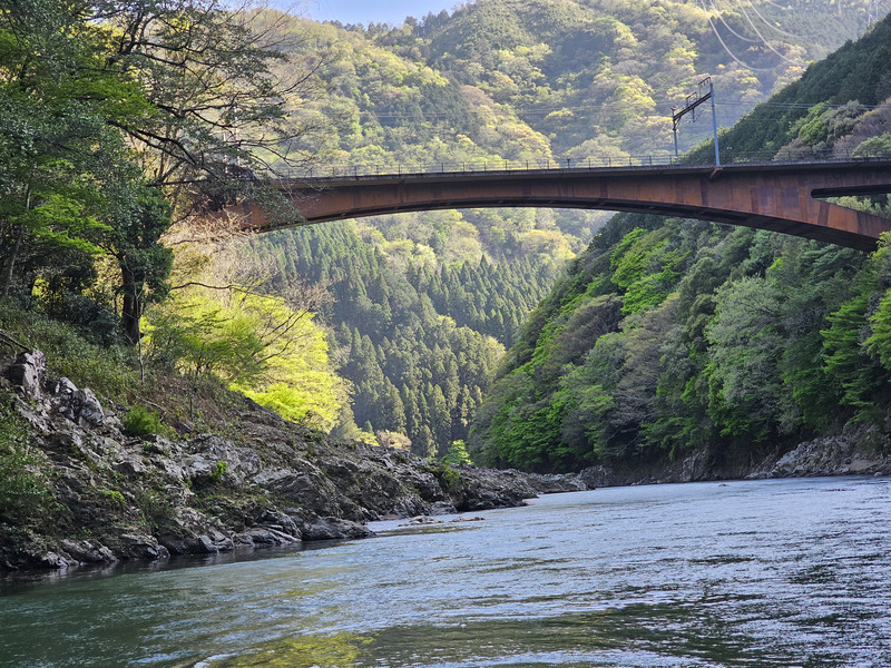 Kyoto Sagano River bridge view