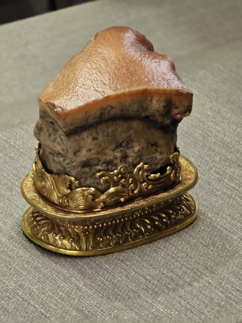 A piece of rock crafted to look like pork