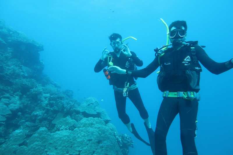 Myself and my buddy diving the great barrier reef