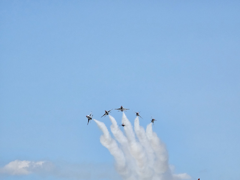 The ThunderBirds beginning to split in 6 directions