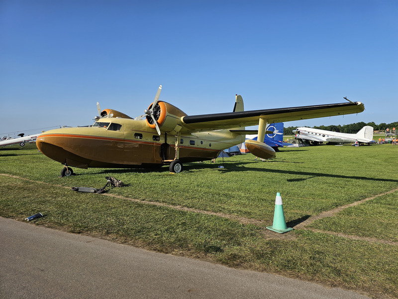 A propeller-driven flying boat