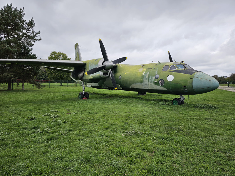 AN-26 transport with two turboprops and a jet engine